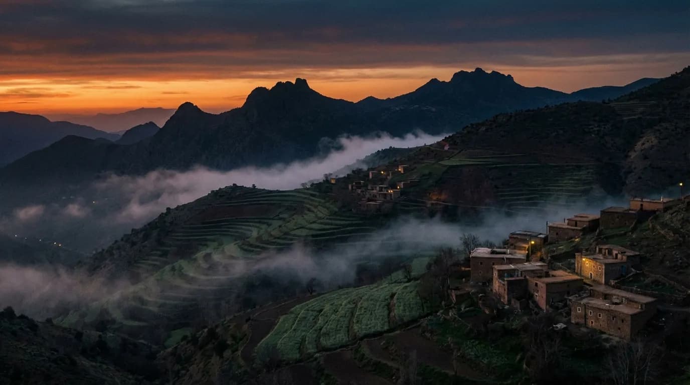 Rif Mountains in Morocco where hashish production originates